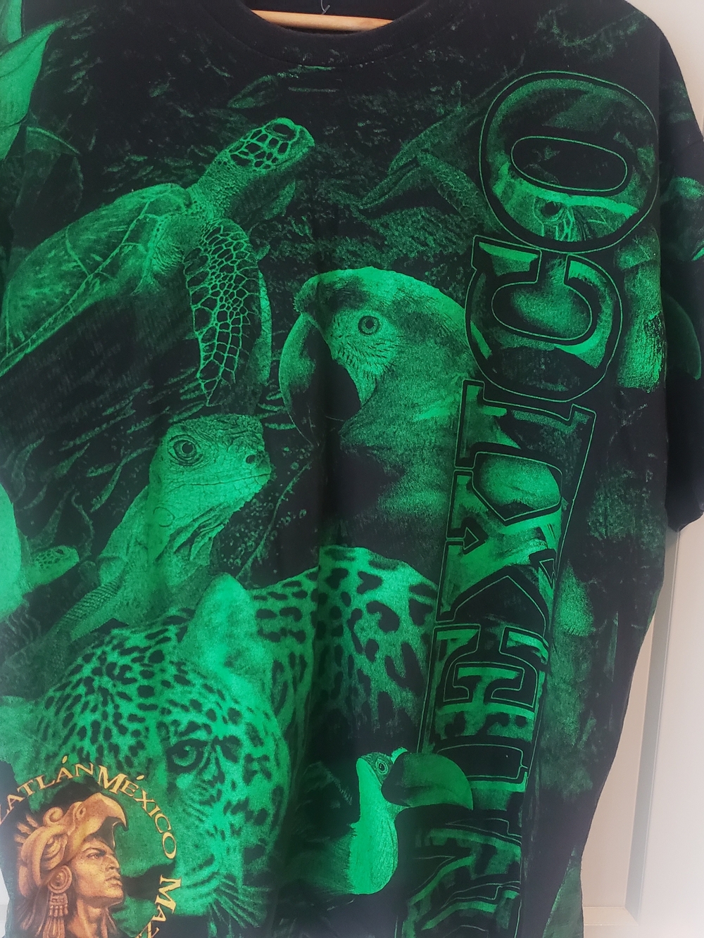 Vintage Oaxacan Green Wildlife Graphic Tee - Pets Reptile Theme